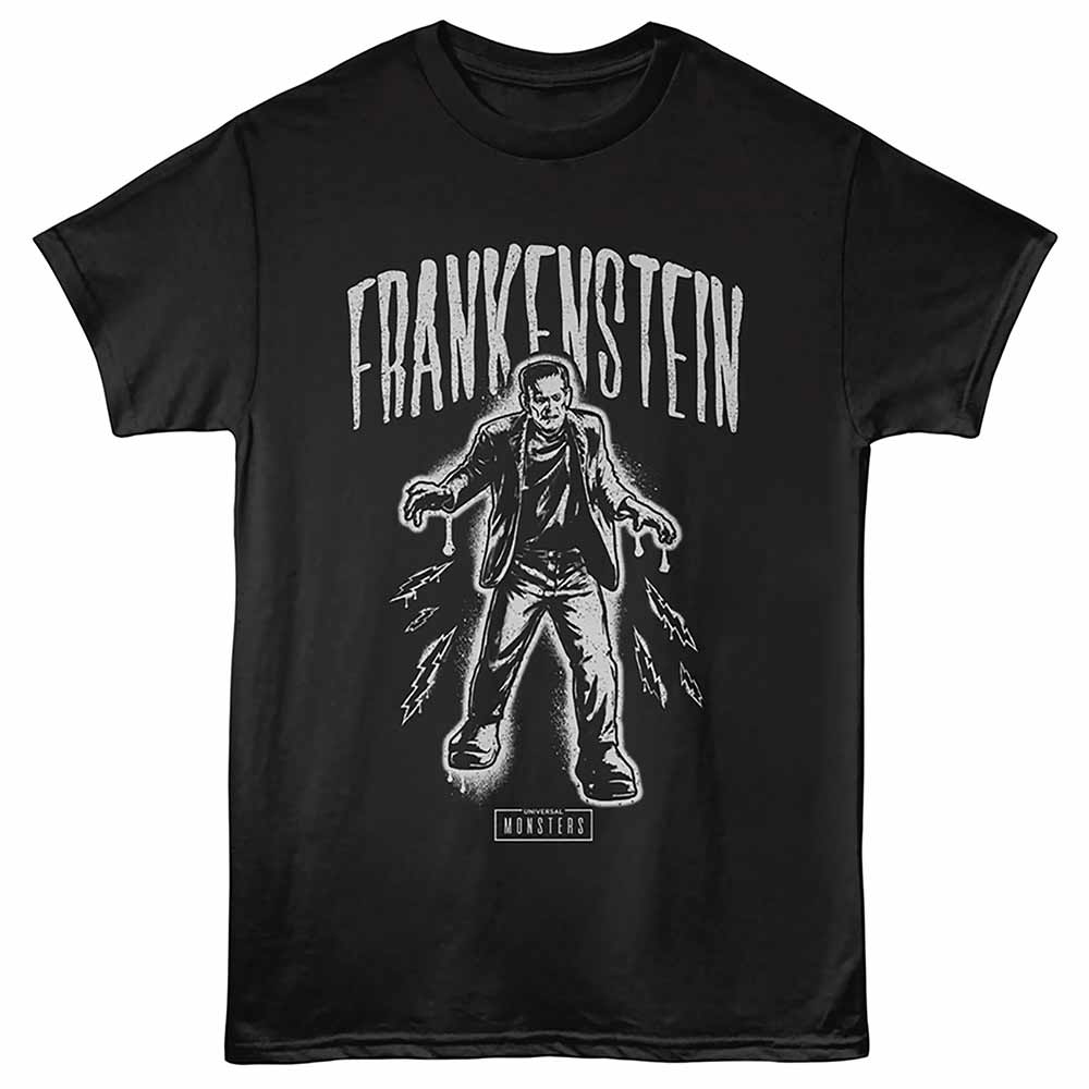 UNIVERSAL MONSTERS Eye-Catching T-Shirt, FRANKENTEIN SPRAY PAINT