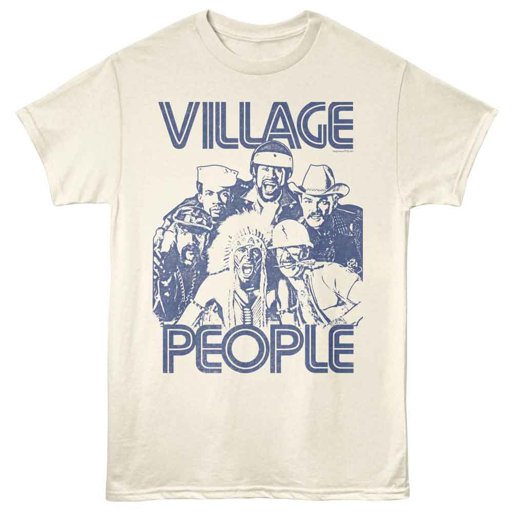 VILLAGE PEOPLE Eye-Catching T-Shirt, MONOCHROME
