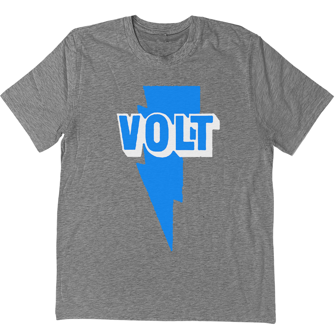 Volt Records Light Blue Bolt T-Shirt In Heather Grey