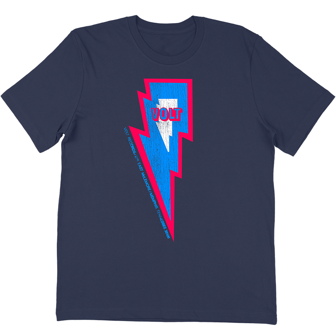 Volt Records Pink Bolt T-Shirt in Navy