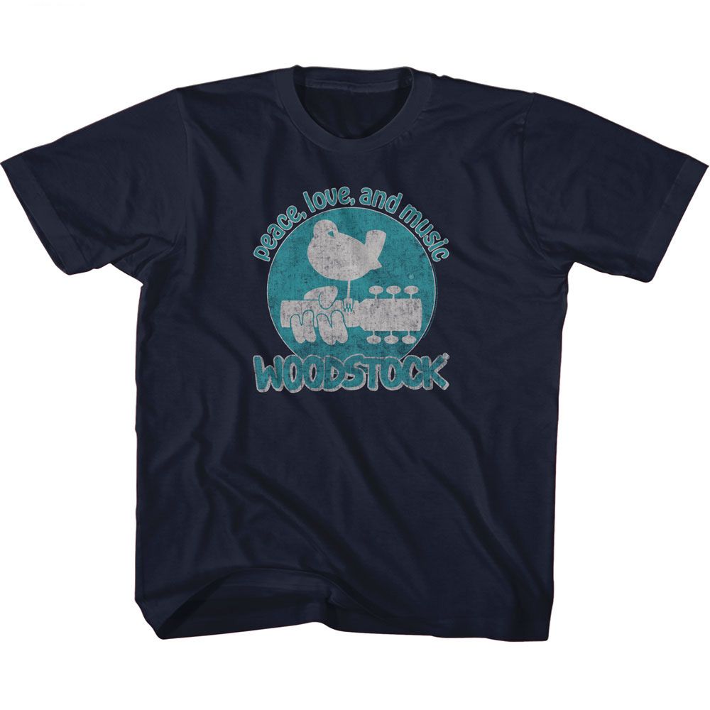 WOODSTOCK Eye-Catching T-Shirt, WOODSTOCK PEACE LOVE AND MUSIC