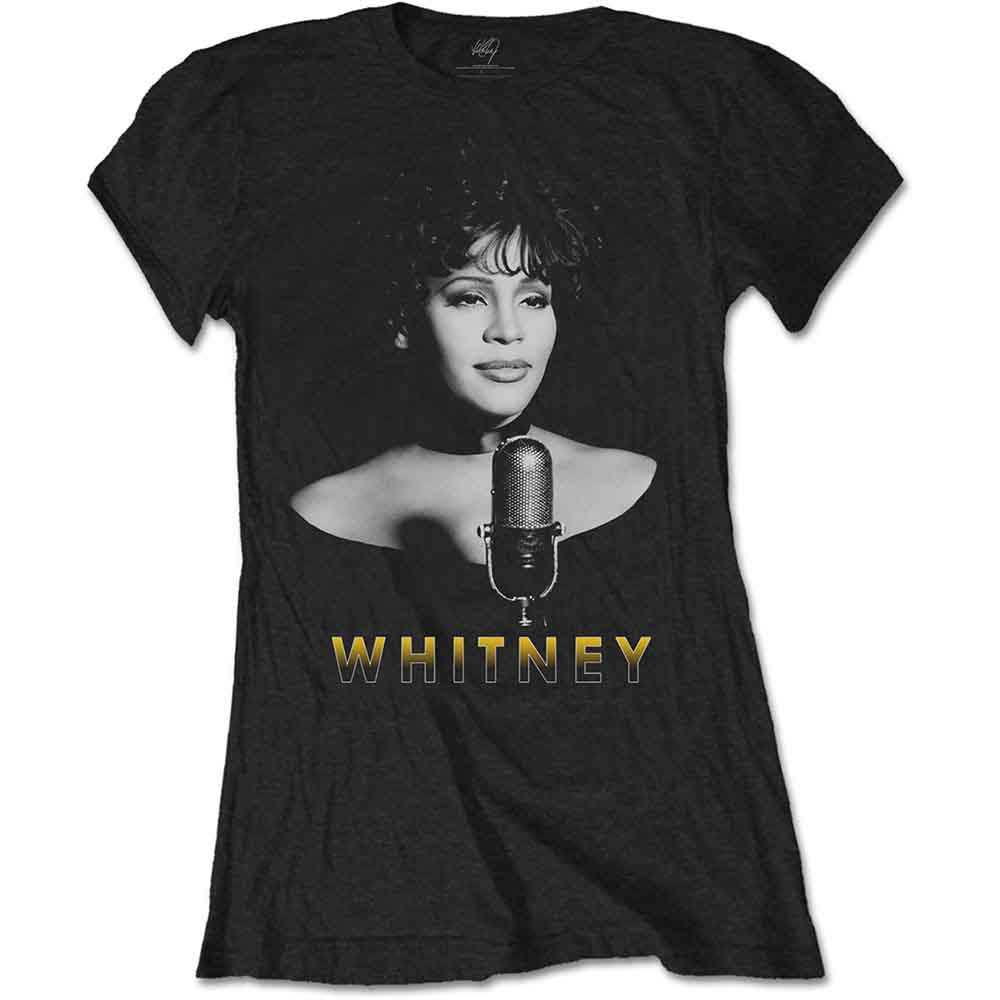 WHITNEY HOUSTON Attractive T-Shirt, Black &amp; White Photo