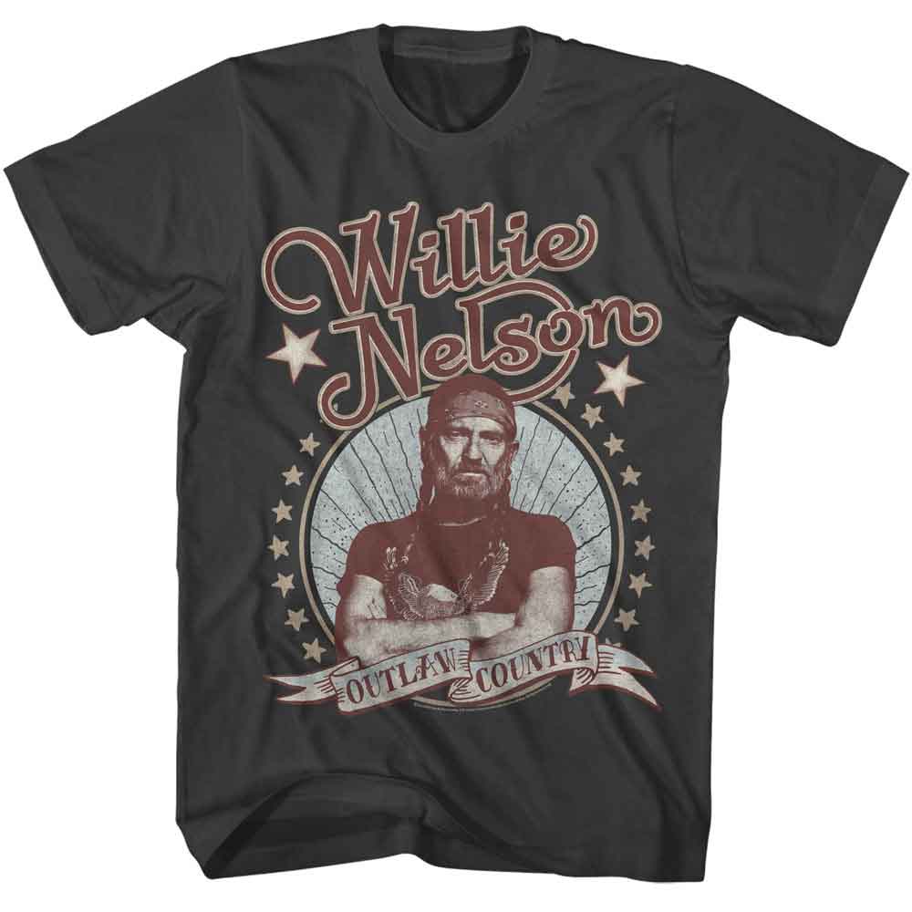 WILLIE NELSON Eye-Catching T-Shirt, OUTLAW COUNTRY