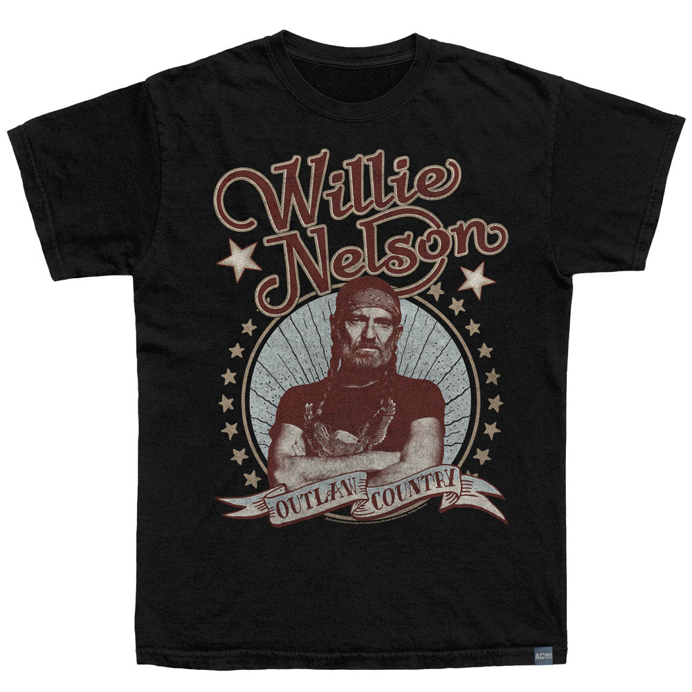 WILLIE NELSON Made in USA T-Shirt, OUTLAW COUNTRY
