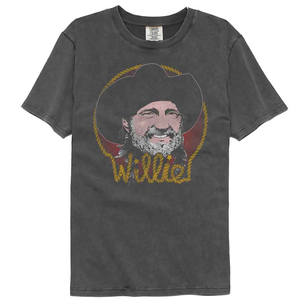 WILLIE NELSON Garment Dye T-Shirt, ROPE BORDER