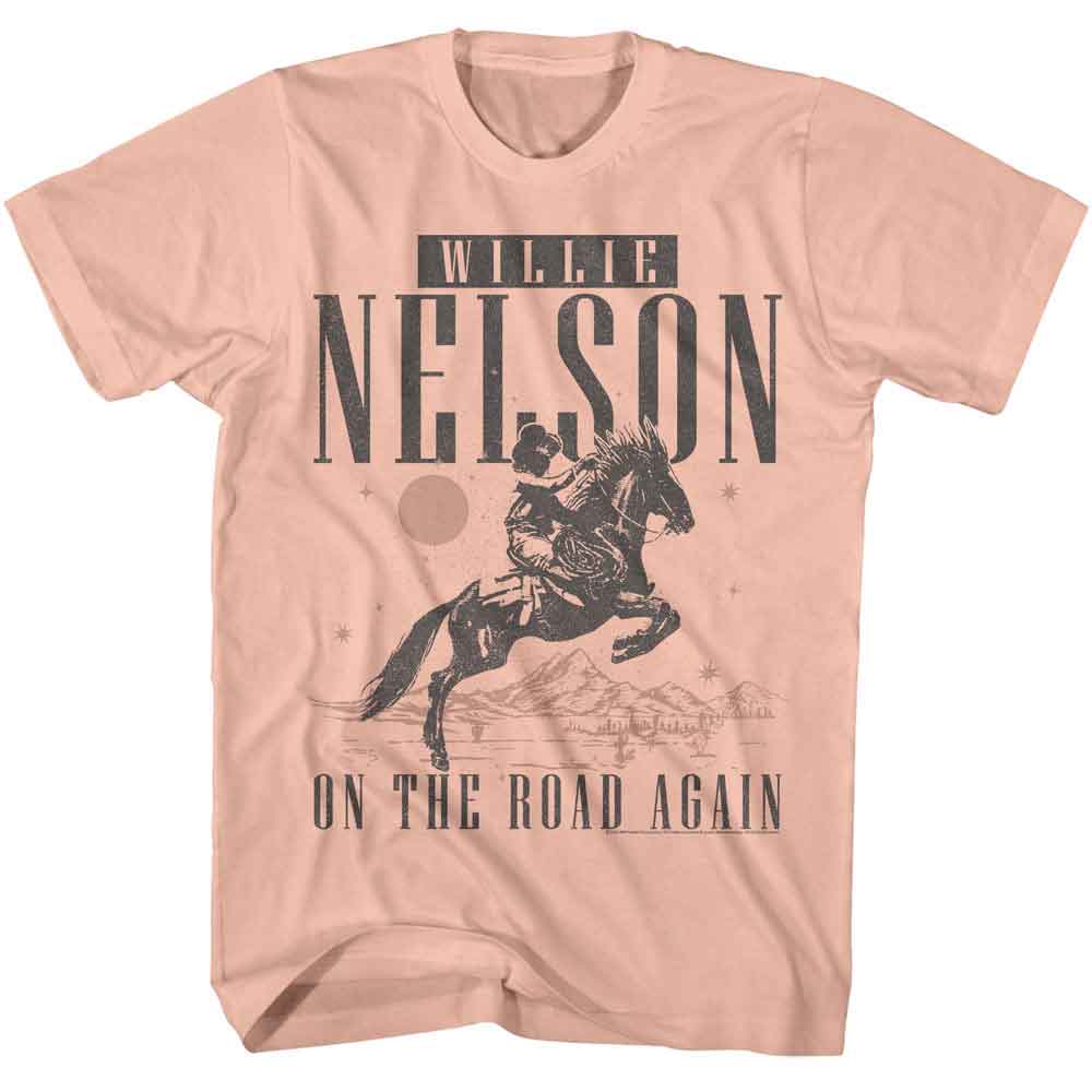 WILLIE NELSON Eye-Catching T-Shirt, ON THE ROAD AGAIN