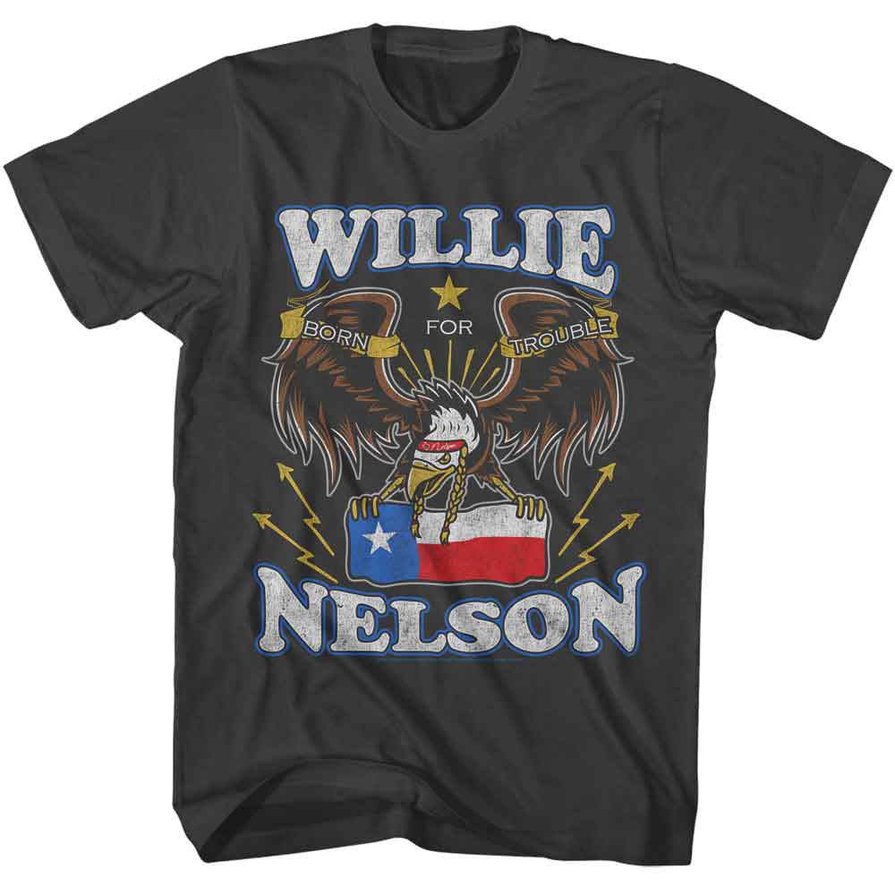 WILLIE NELSON Eye-Catching T-Shirt, BORN FOR TROUBLE