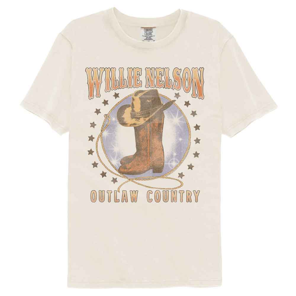 WILLIE NELSON Garment Dye T-Shirt, BOOTS AND HAT