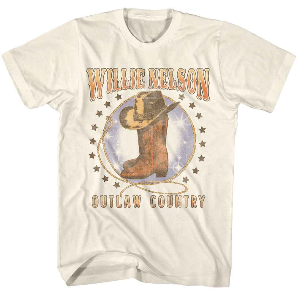 WILLIE NELSON Eye-Catching T-Shirt, BOOTS AND HAT