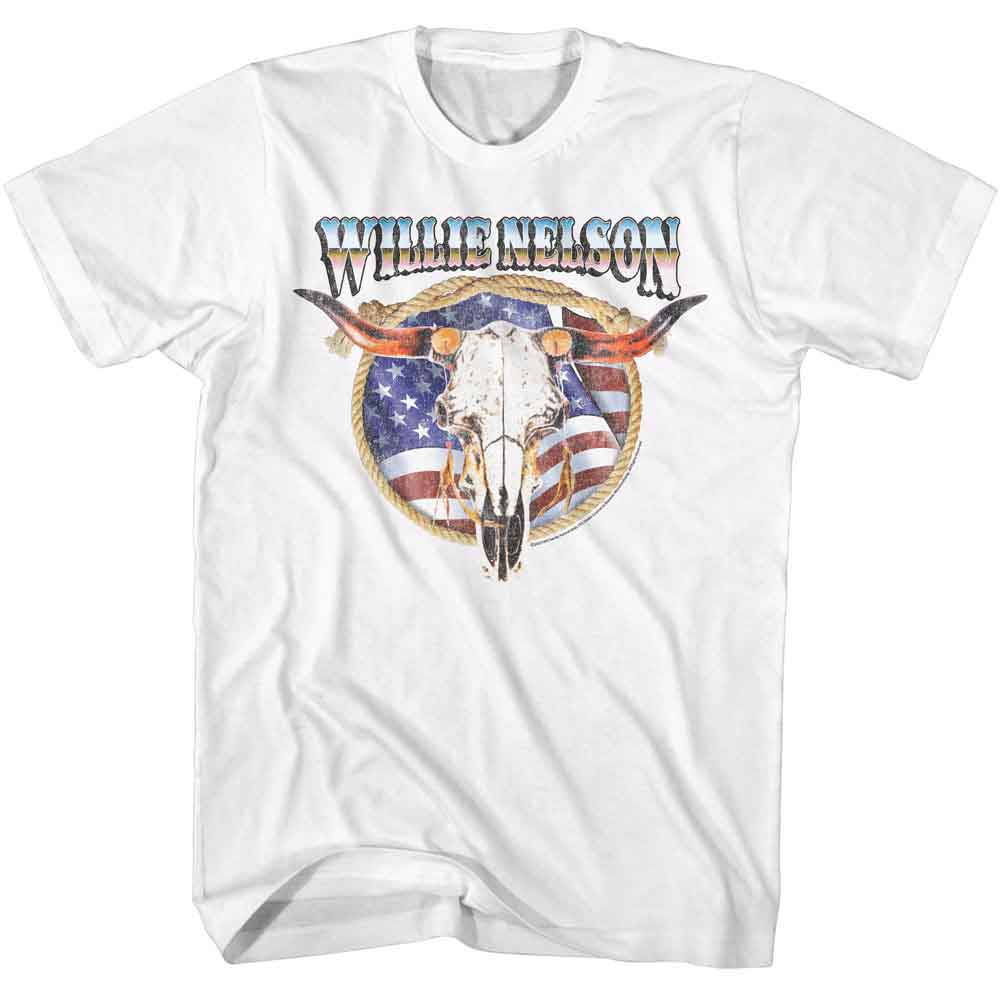 WILLIE NELSON Eye-Catching T-Shirt, SKULL AND LASSO