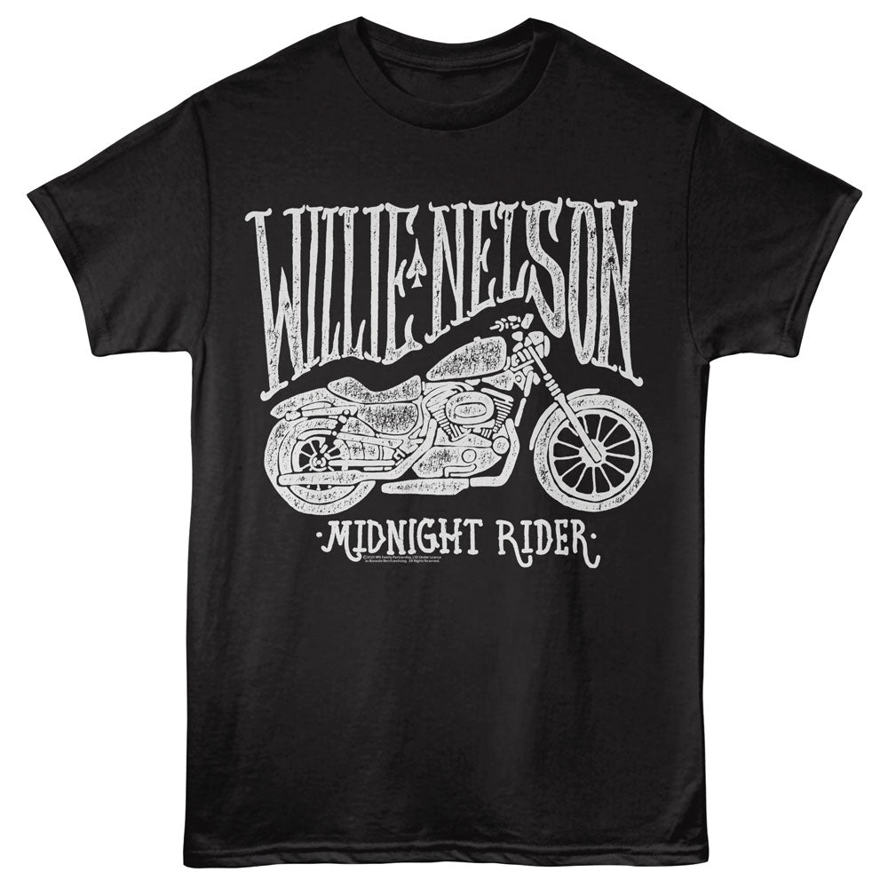 WILLIE NELSON Eye-Catching T-Shirt, MOTORCYCLE MIDNIGHT RIDER