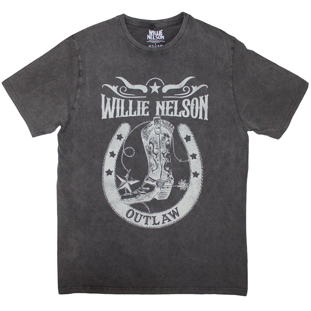 WILLIE NELSON Stone Wash T-Shirt, Outlaw