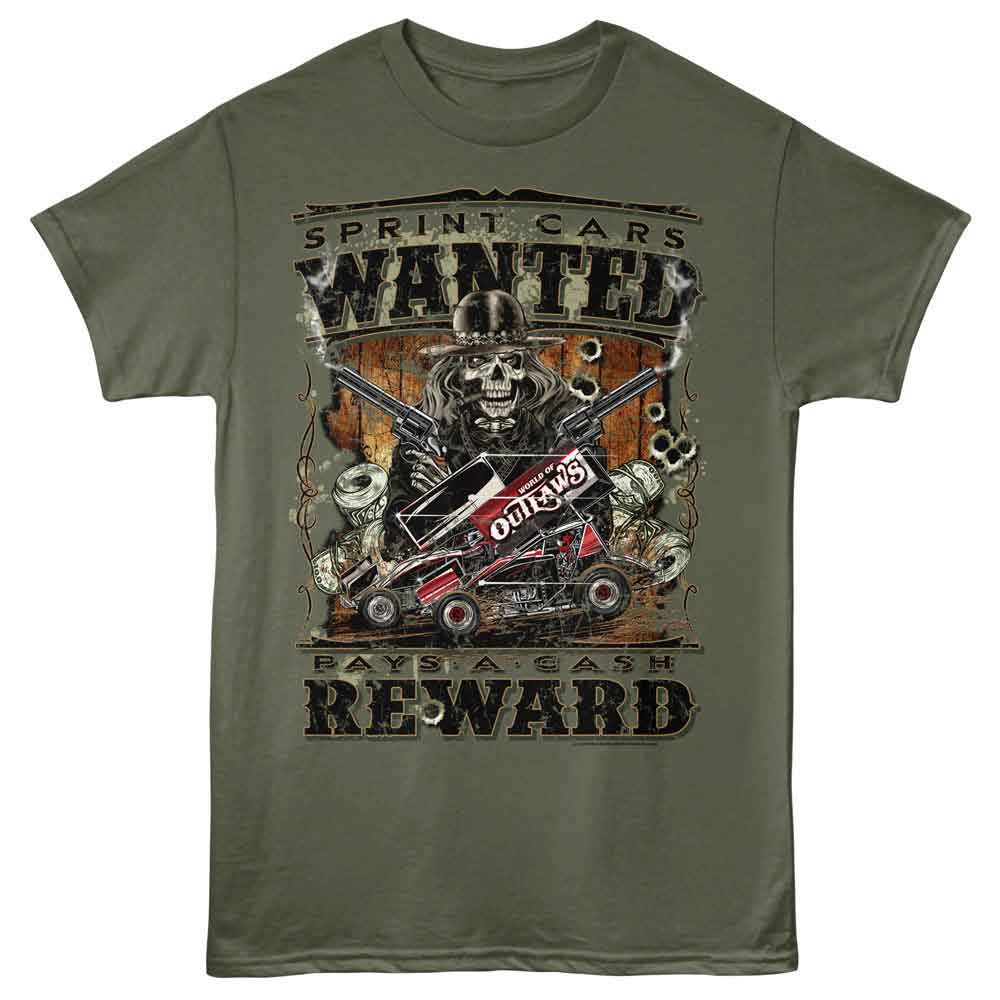 WORLD OF OUTLAWS Eye-Catching T-Shirt, WANTED