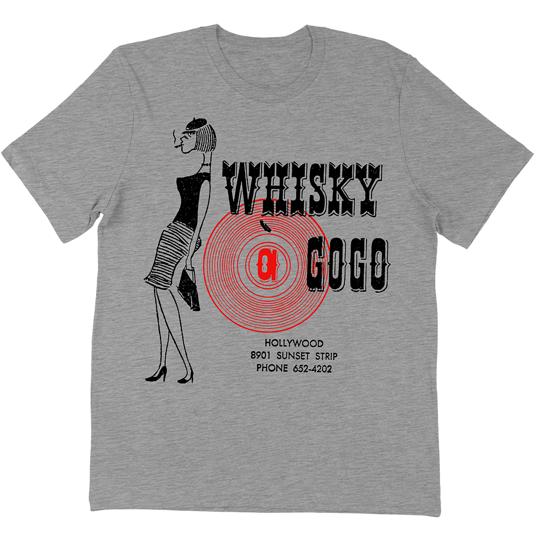 Whisky a Go Go Rubber Stamp T-Shirt Heather Grey