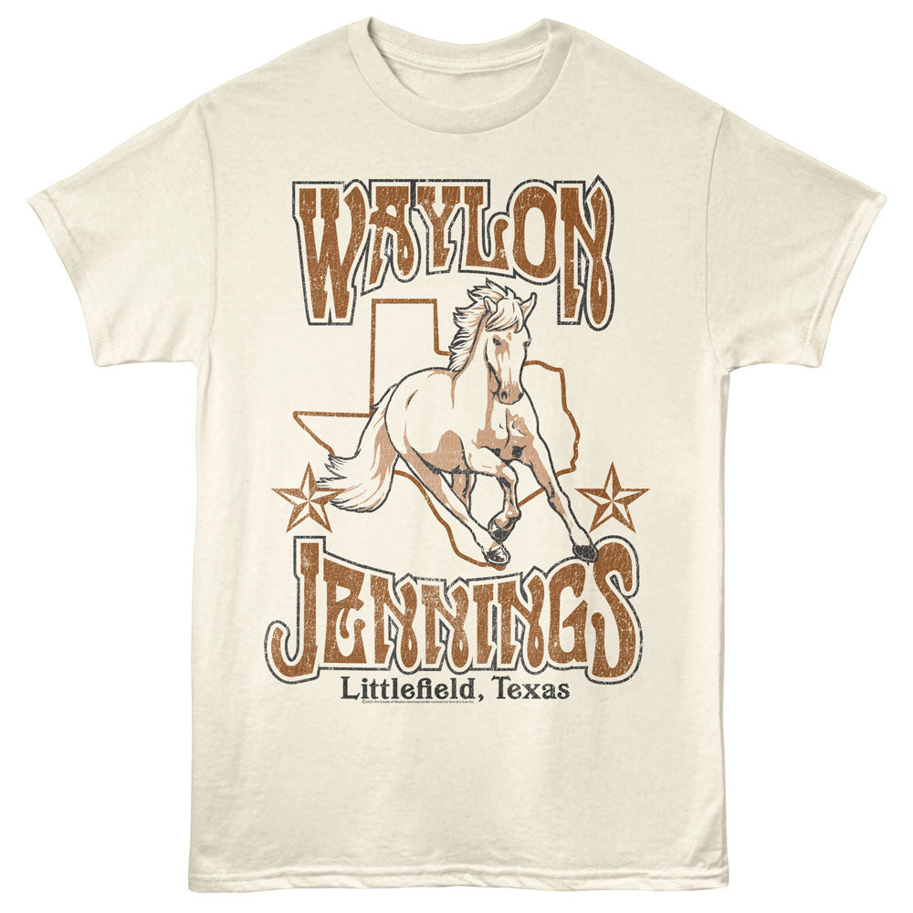WAYLON JENNINGS Eye-Catching T-Shirt, HORSE TEXAS