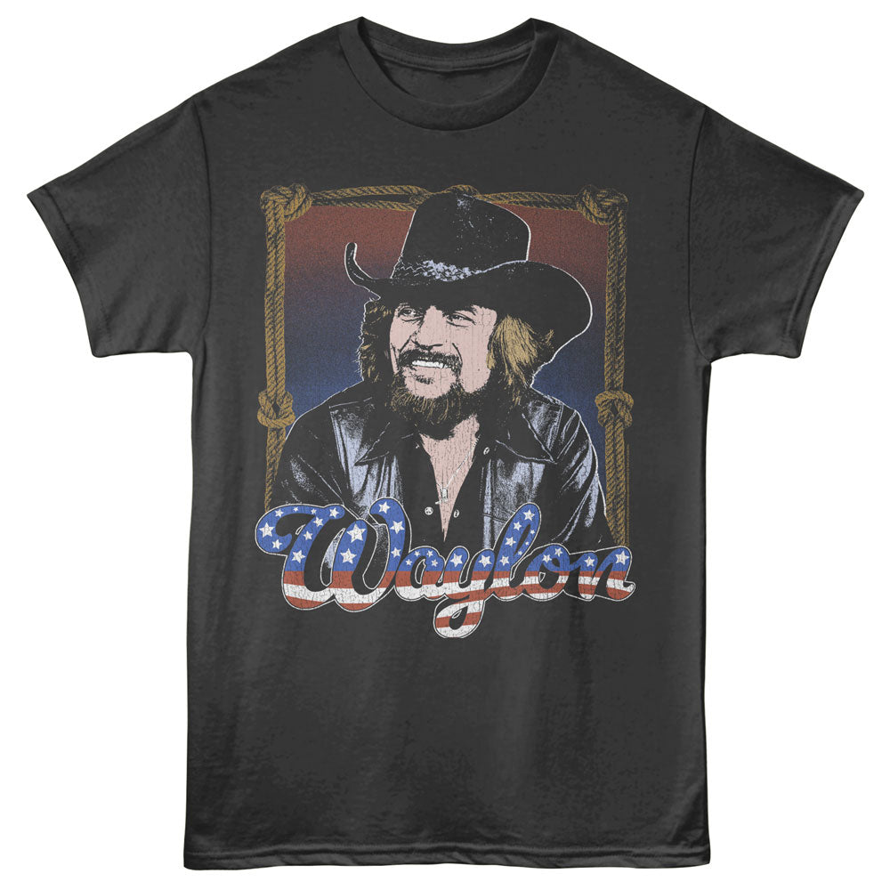 WAYLON JENNINGS Eye-Catching T-Shirt, AMERICANA
