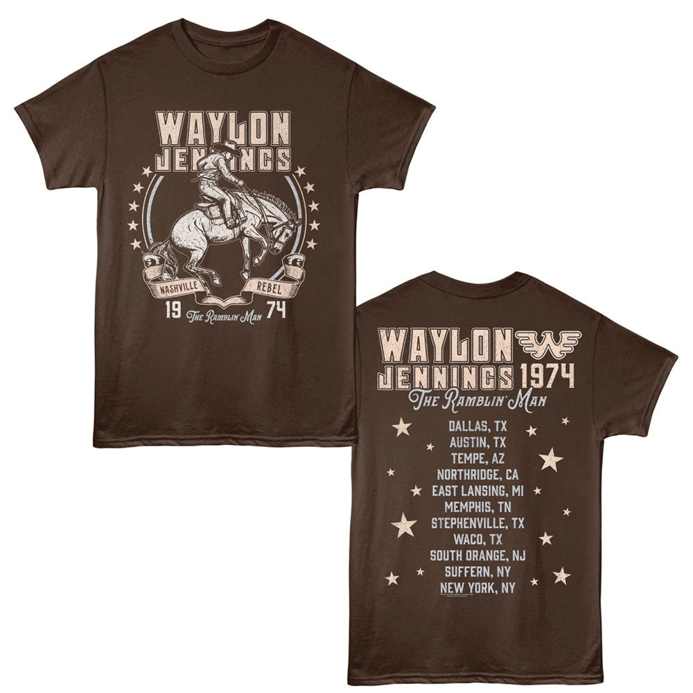 WAYLON JENNINGS Eye-Catching T-Shirt, TOUR 1974
