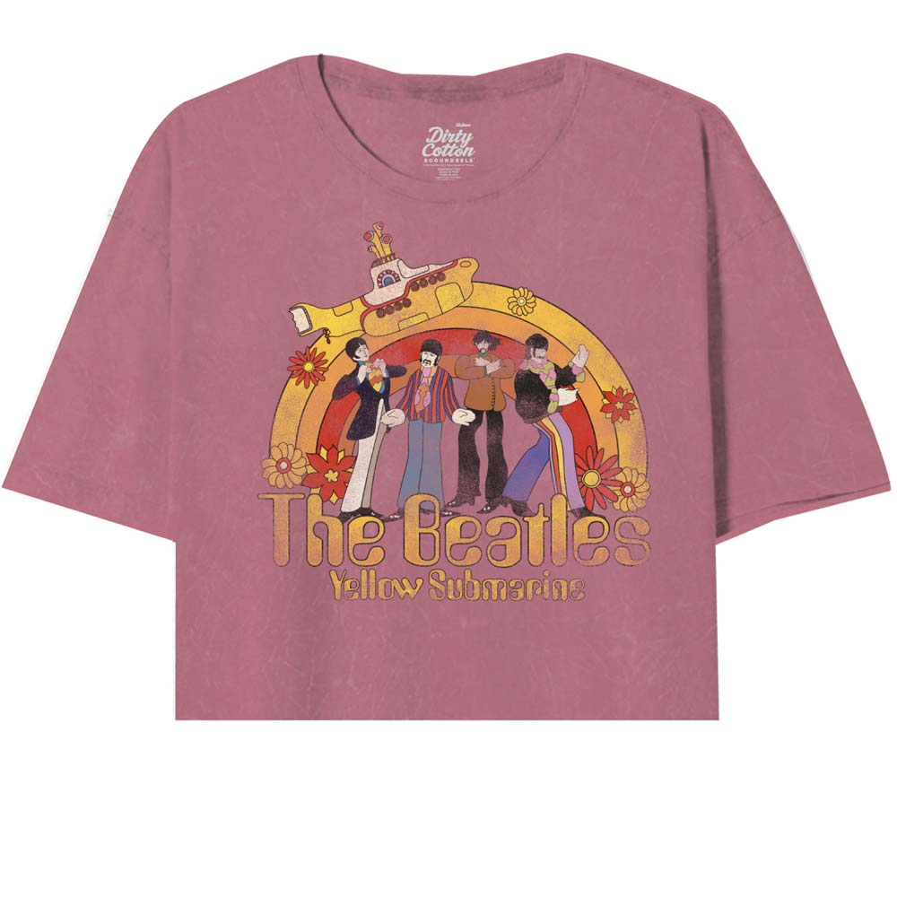 THE BEATLES Oversized Crop, Floral Rainbow