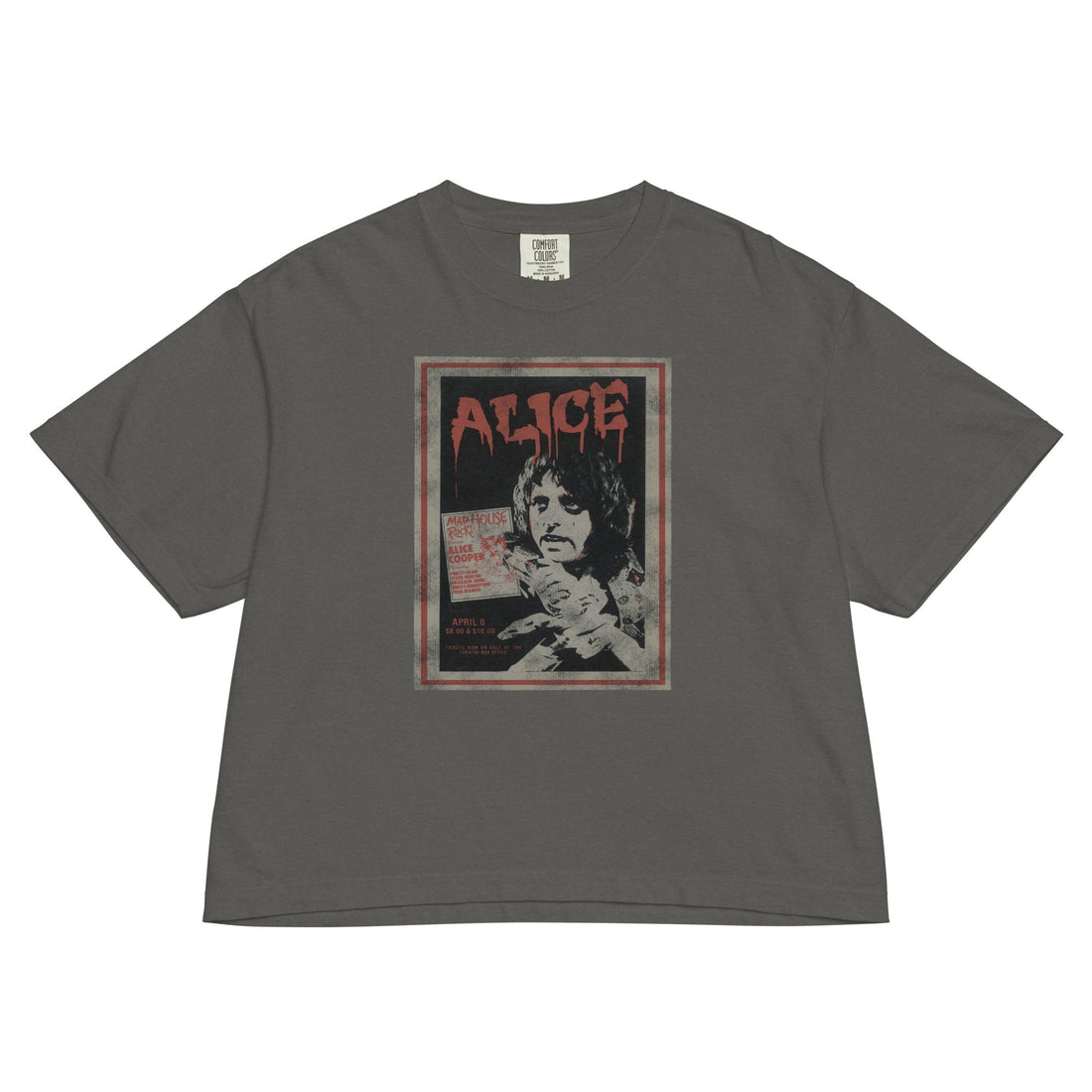 Alice Cooper Madhouse Mineral Wash Womens Crop Top
