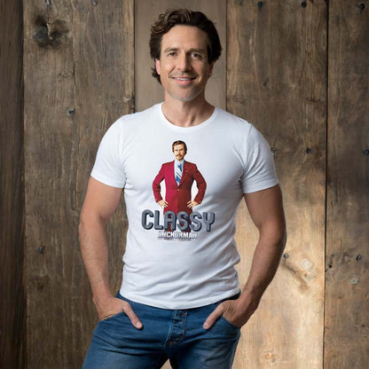 ANCHORMAN Famous T-Shirt, Ron Classy Text