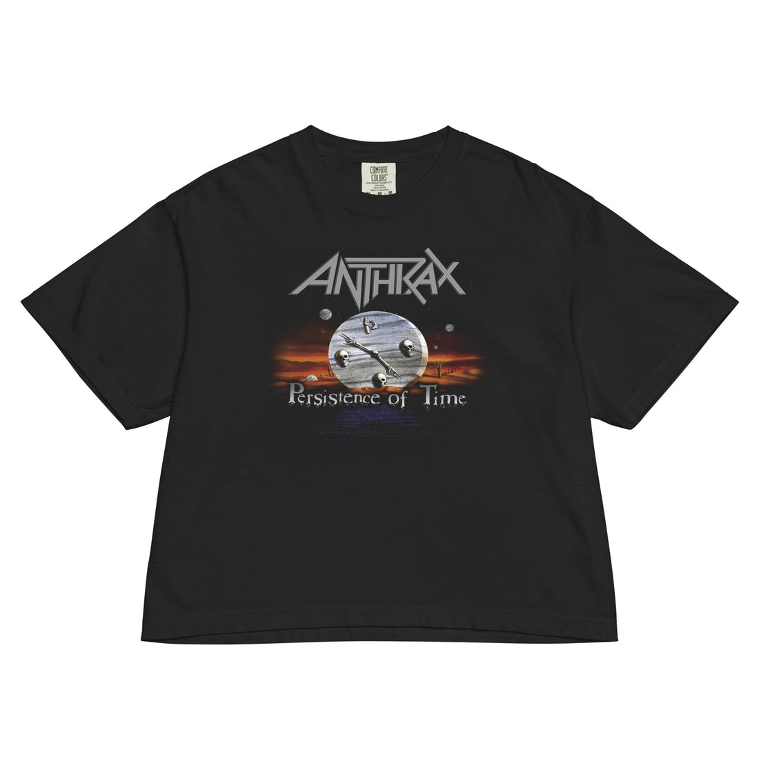 Anthrax - Peristence of Time Mineral Wash Womens Crop Top