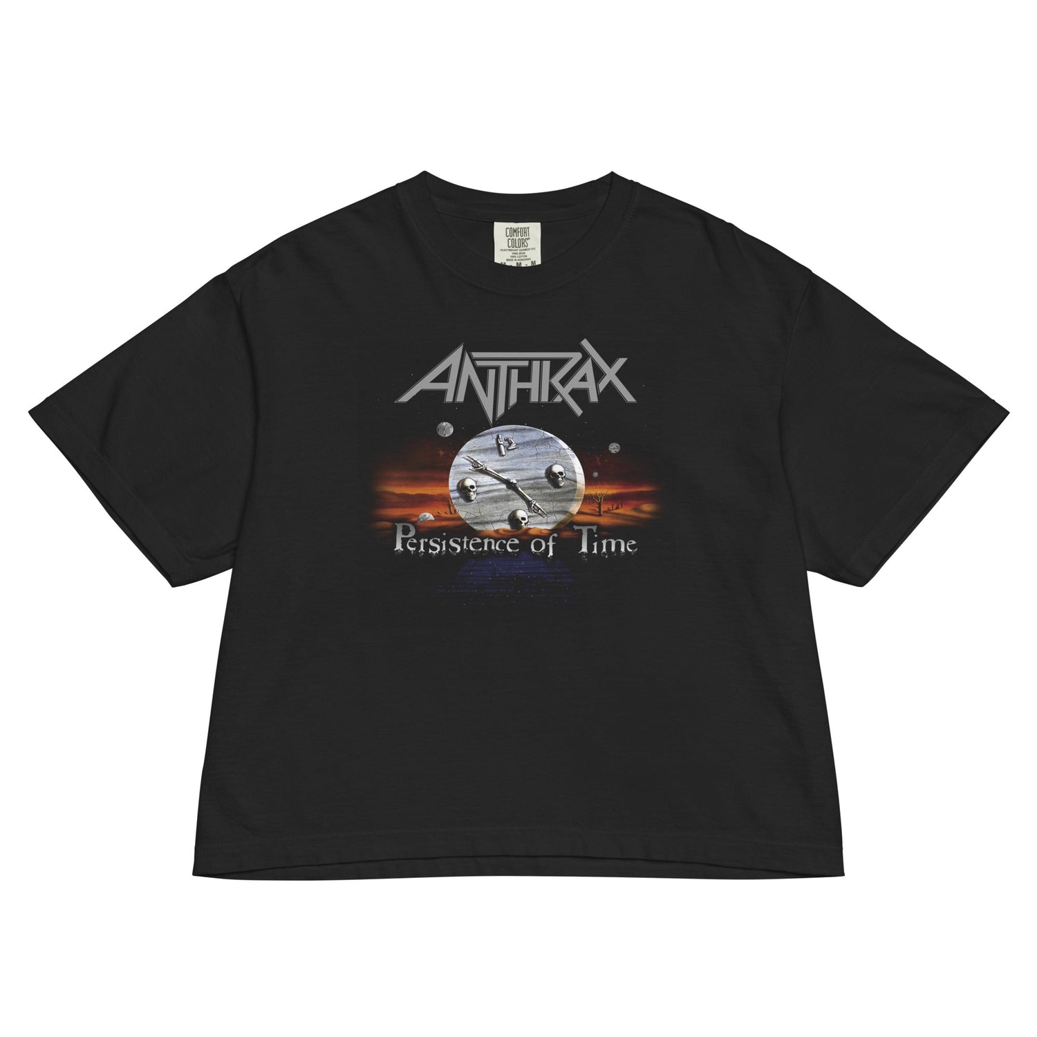 Anthrax - Peristence of Time Mineral Wash Womens Crop Top