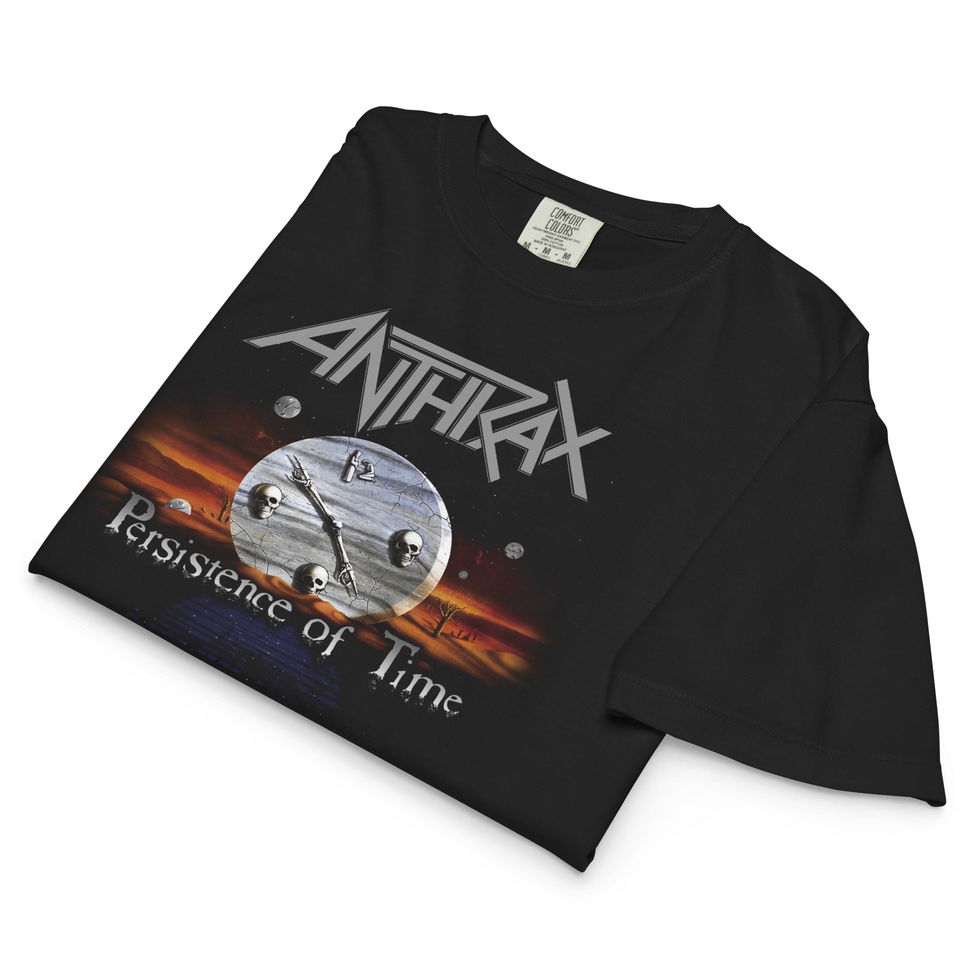 Anthrax - Peristence of Time Mineral Wash Womens Crop Top