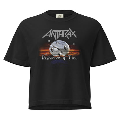 Anthrax - Peristence of Time Mineral Wash Womens Crop Top