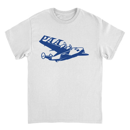 Pan Am PAA Wing Blue Print White T-Shirt
