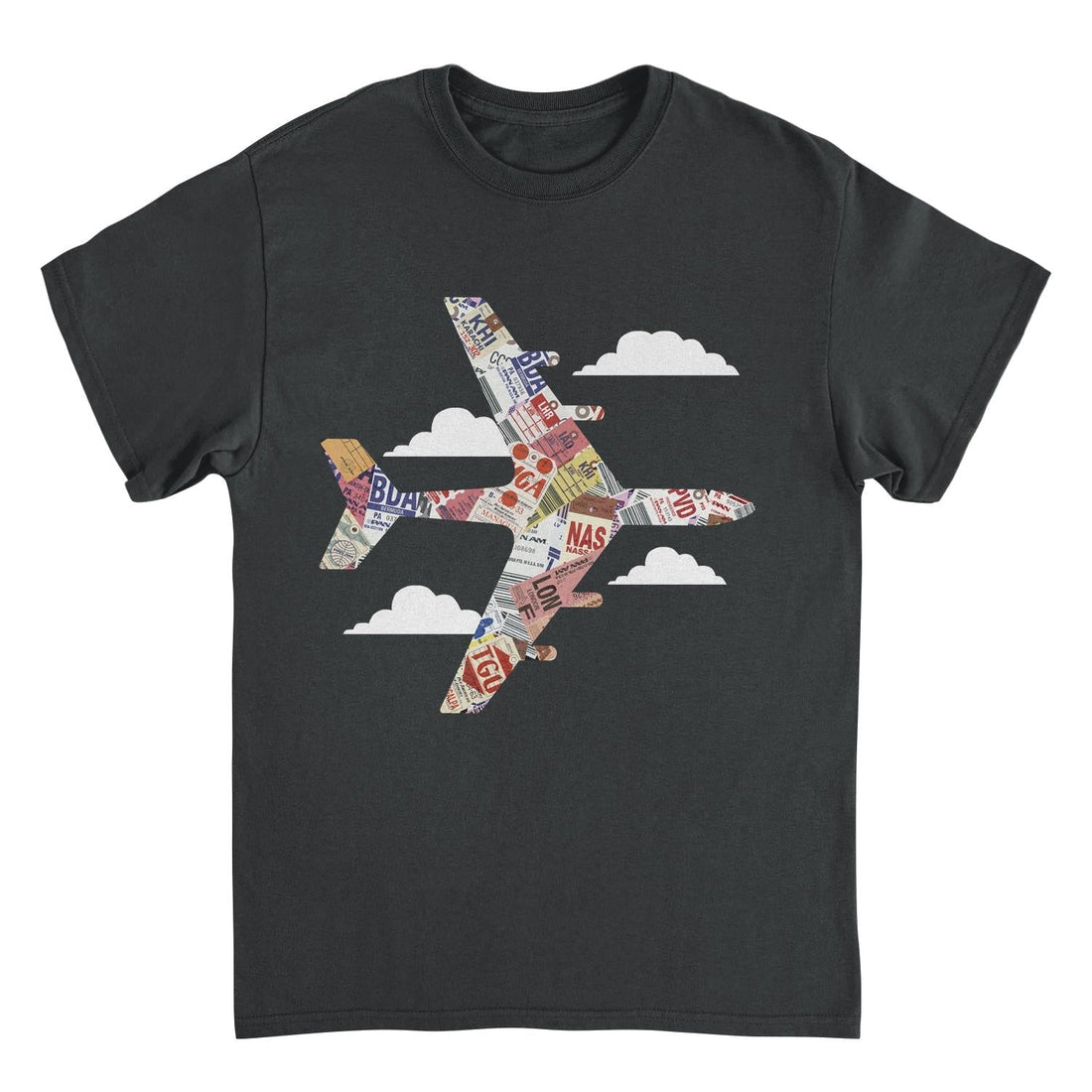 Pan Am Plane Baggage Tags Black T-Shirt