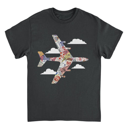 Pan Am Plane Baggage Tags Black T-Shirt