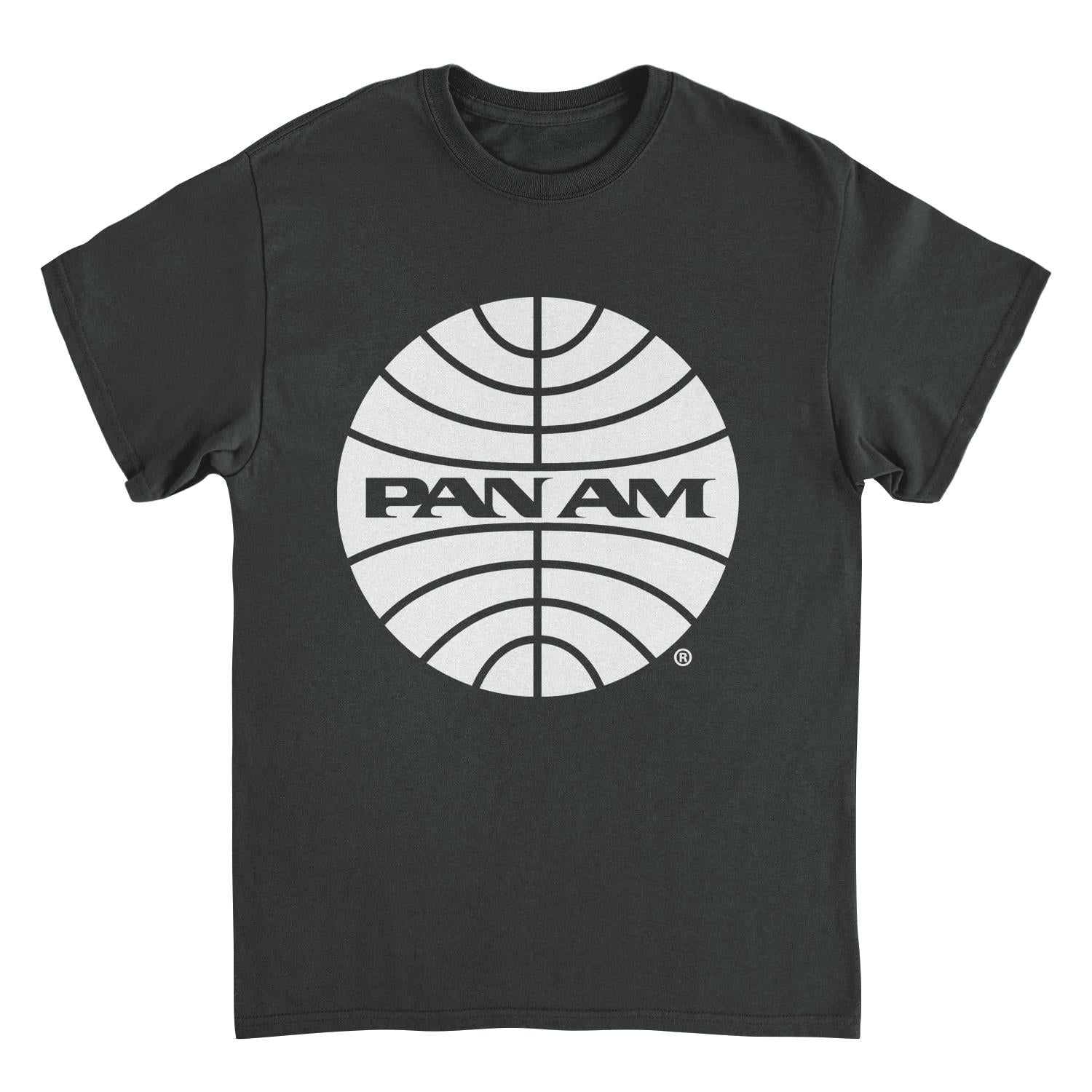 Pan Am White Outline Logo Black T-Shirt