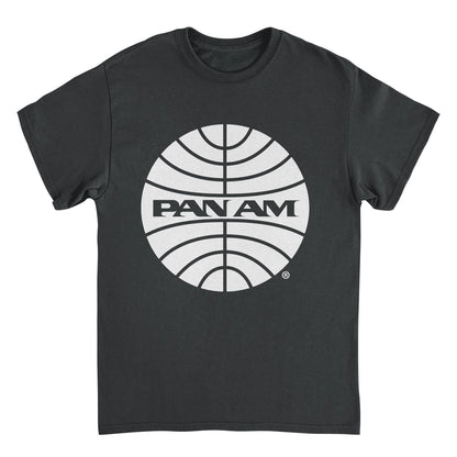Pan Am White Outline Logo Black T-Shirt