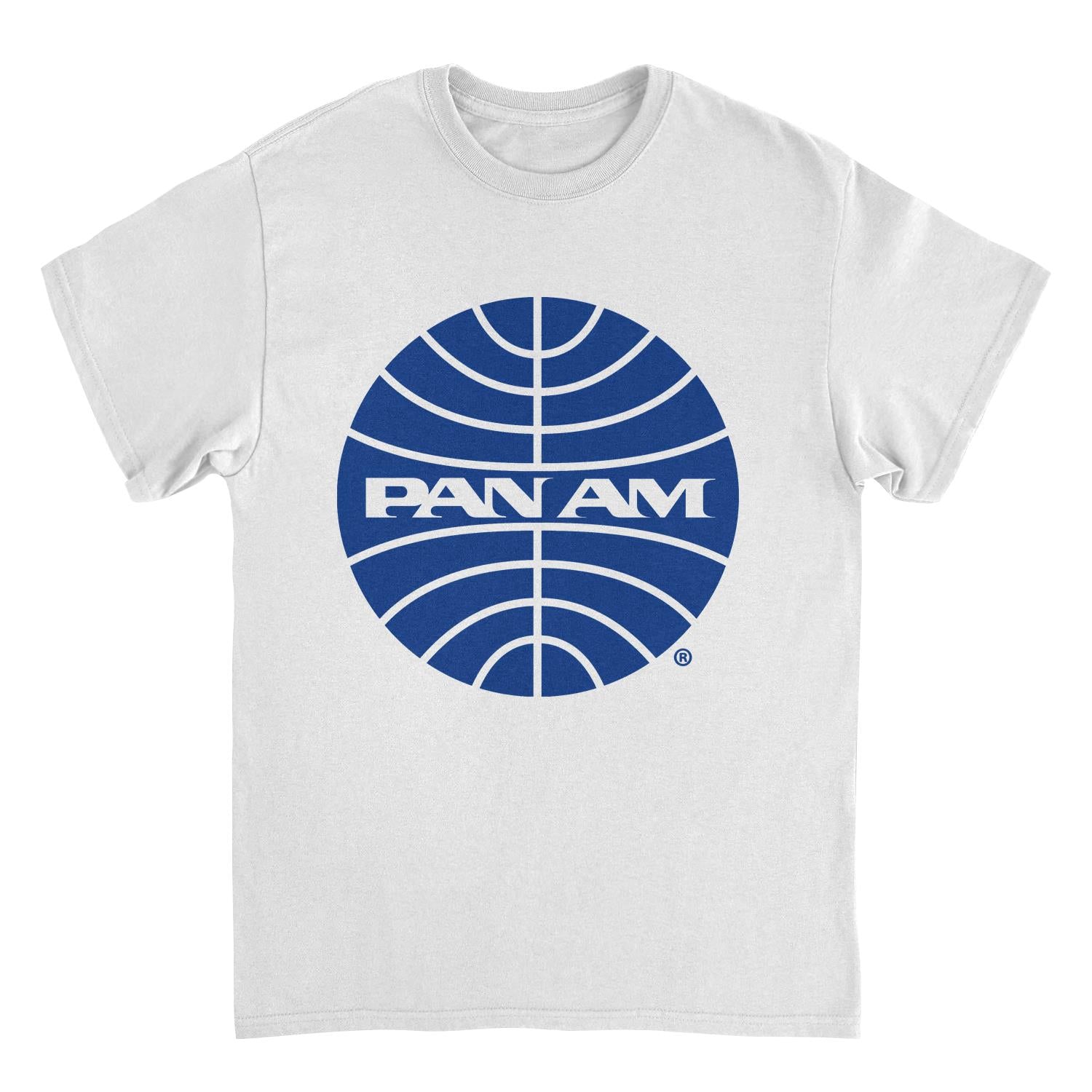Pan Am Blue Outline Logo White T-Shirt