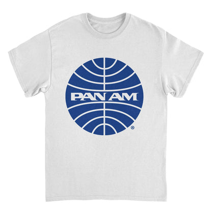 Pan Am Blue Outline Logo White T-Shirt