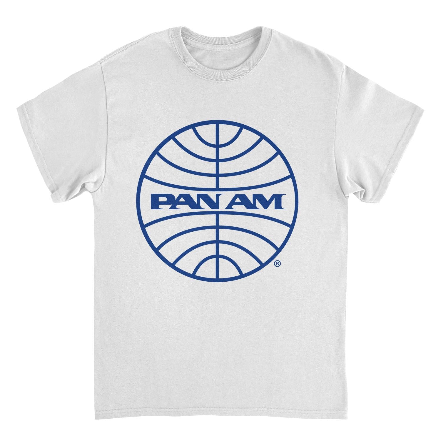 Pan Am Classic Blue Logo in White T-Shirt