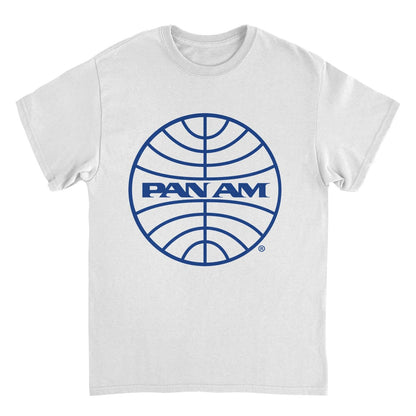 Pan Am Classic Blue Logo in White T-Shirt