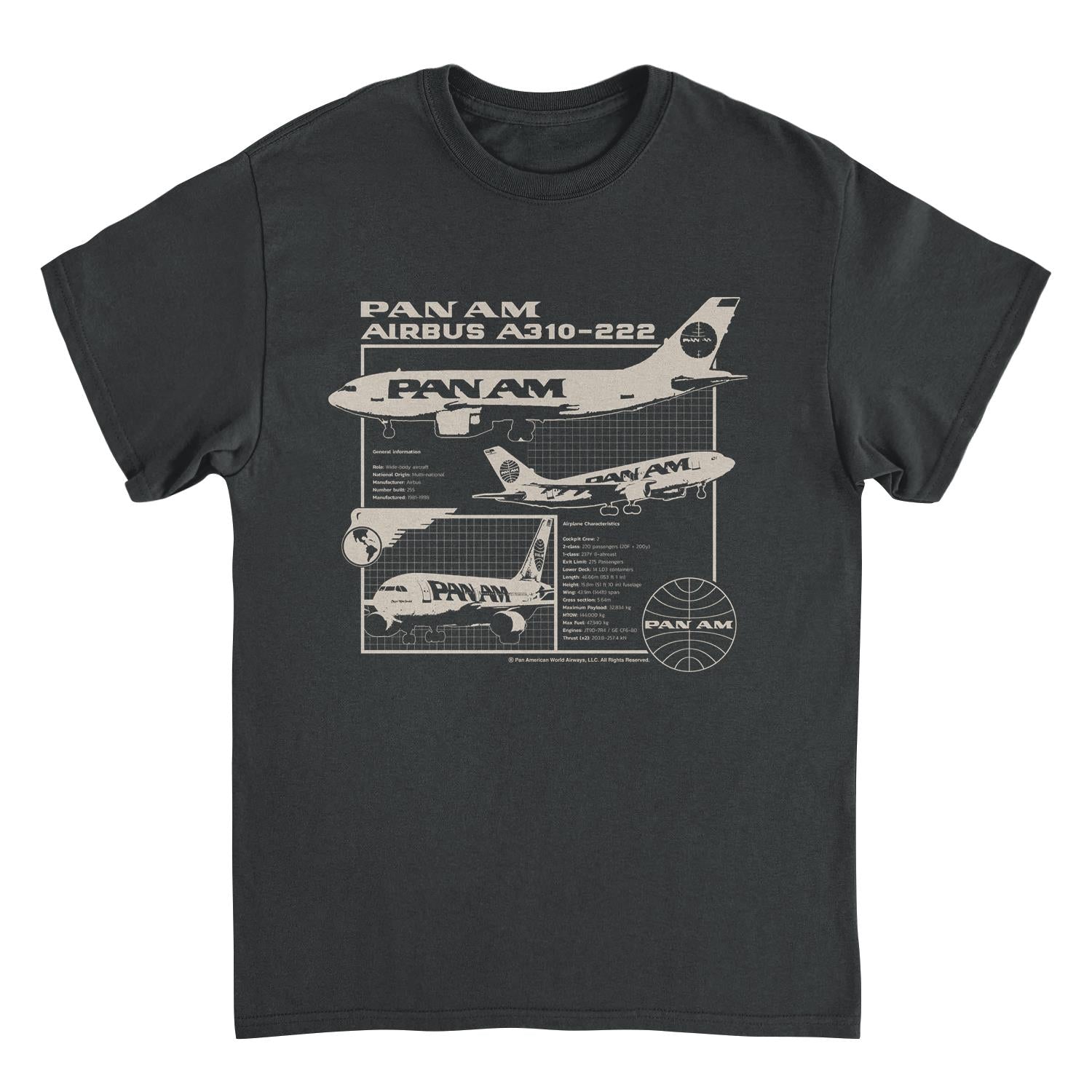 Pan Am Plane General Information Black T-Shirt