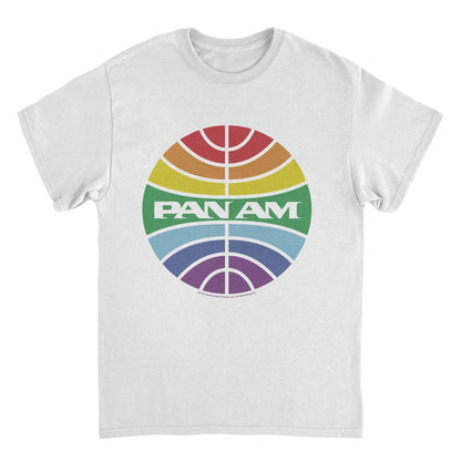 Pan Am Meatball Logo Rainbow Pride White T-Shirt