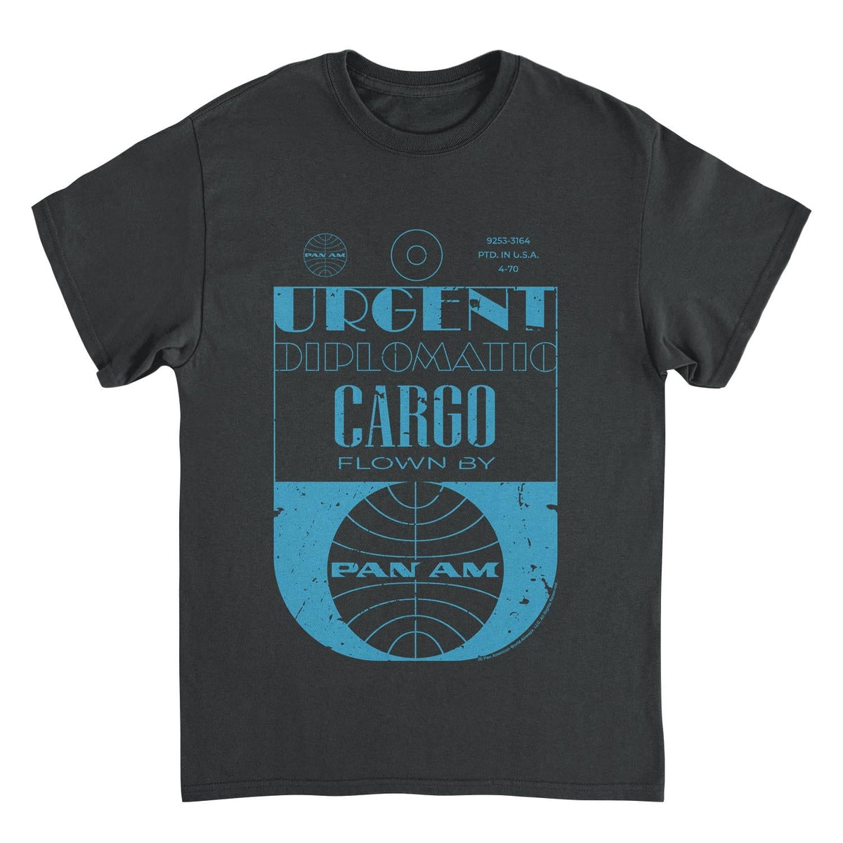 Pan Am Urgent Diplomatic Cargo Tag Black T-Shirt