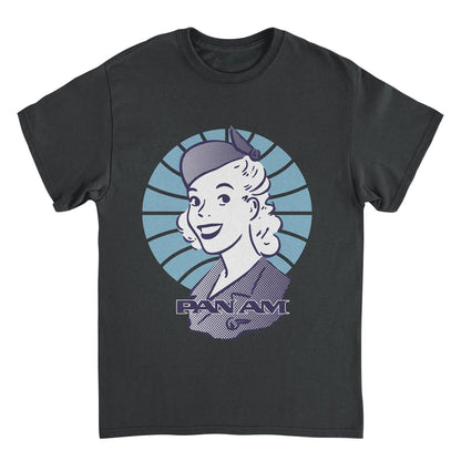 Pan Am Flight Attendant Smile Black T-Shirt