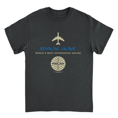 Pan Am Blue Gold Retro Logo Black T-Shirt