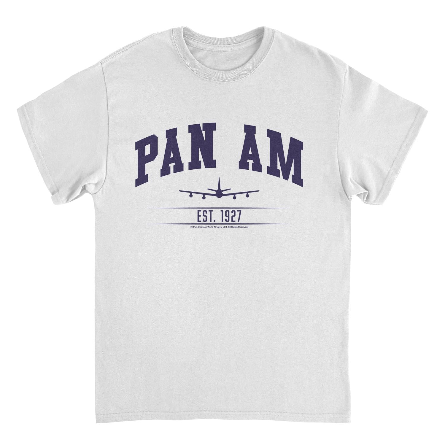 Pan Am College Sports Text Est 1927 White T-Shirt