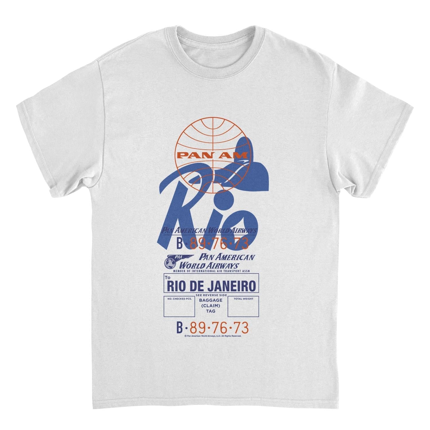 Pan Am Retro Rio De Janeiro Luggage Tag White T-Shirt