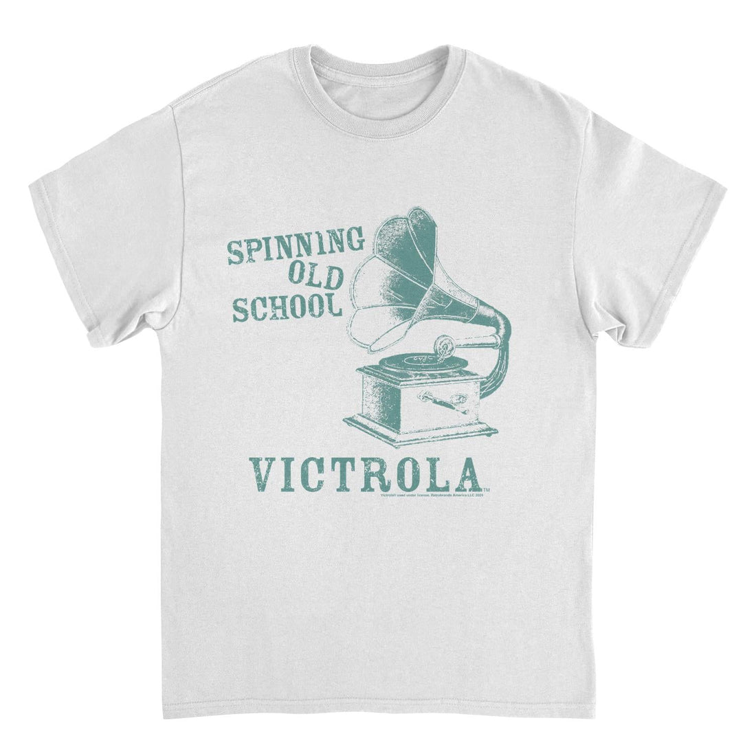 Victrola Spinning Old School Vintage Gramophone White T-Shirt