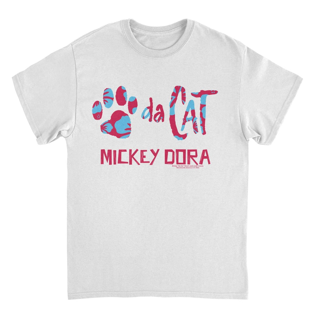 Mickey Da Cat Dora Hawaiian Print Retro Surfer Miki White T-Shirt