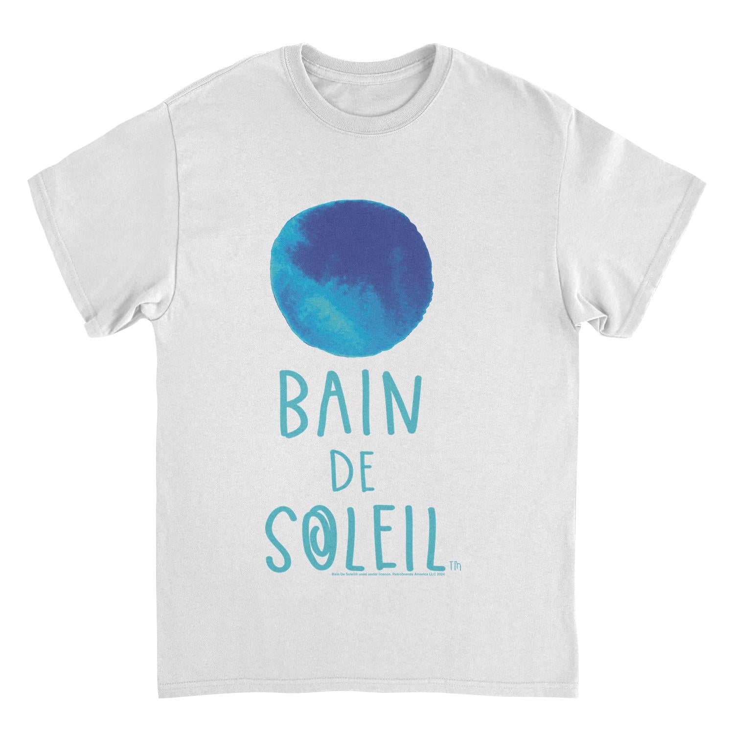 Bain De Soleil Blue Water Colour Sun Retro Sunscreen White T-Shirt