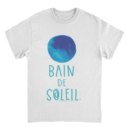 Bain De Soleil Blue Water Colour Sun Retro Sunscreen White T-Shirt