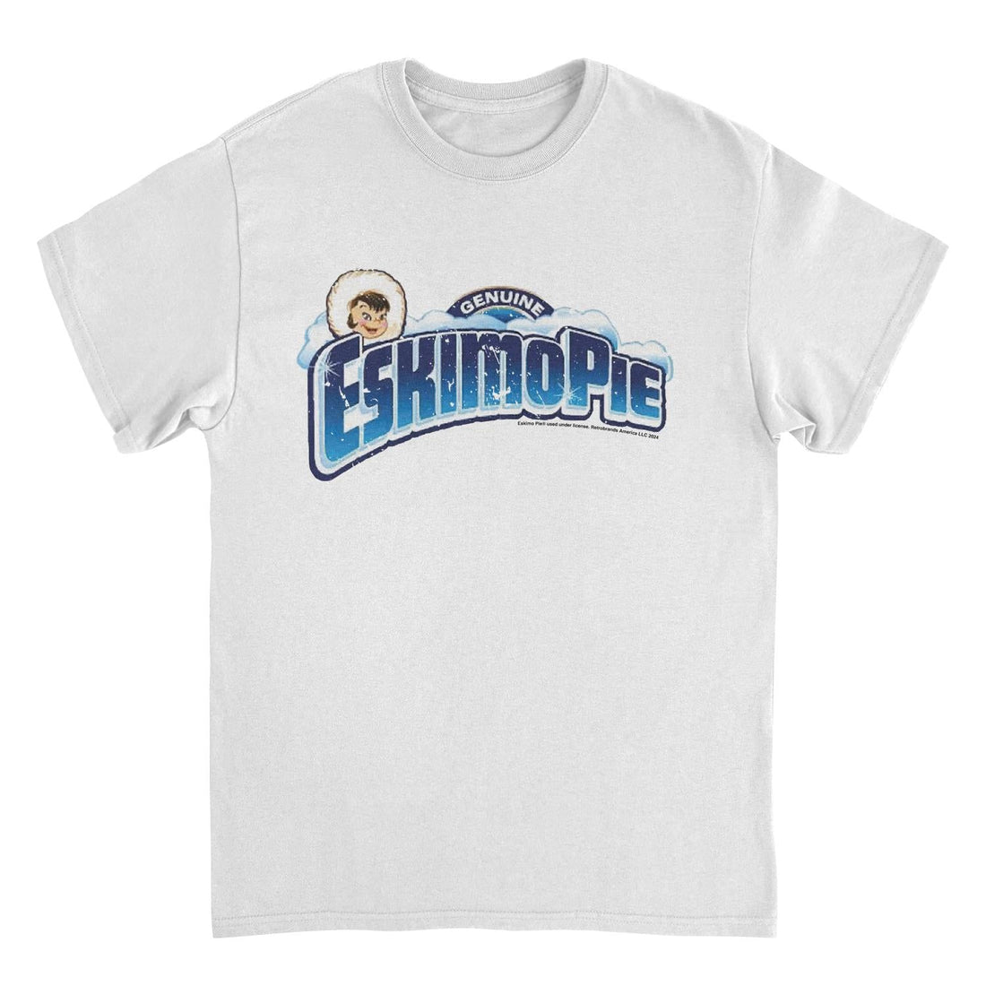 Eskimo Pie Genuine Retro Distress Clouds White T-Shirt