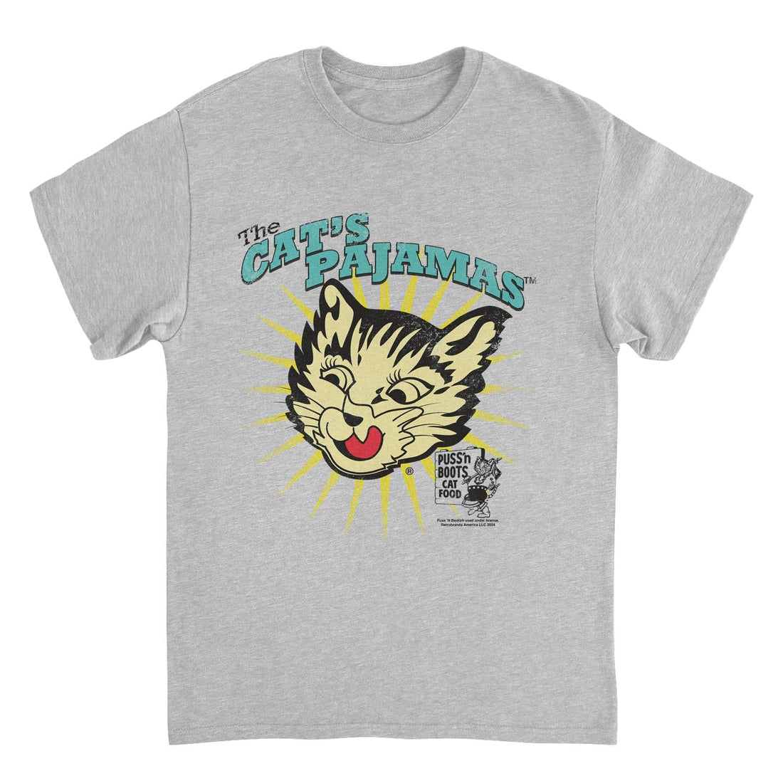 Puss n Boots the Cats Pajamas Vintage Art Sport Grey T-Shirt
